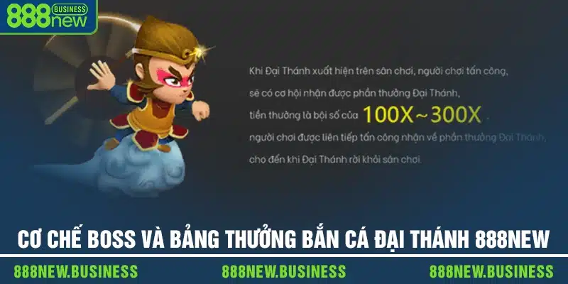 Cơ chế boss và bảng thưởng Bắn cá Đại Thánh 888new